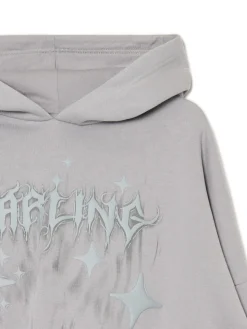 Cropp Bluzy*Szara bluza z kapturem i nadrukiem jasnyszary