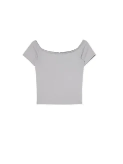 Cropp Koszulki, Topy*Szara bluzka z dodatkiem wiskozy jasnyszary