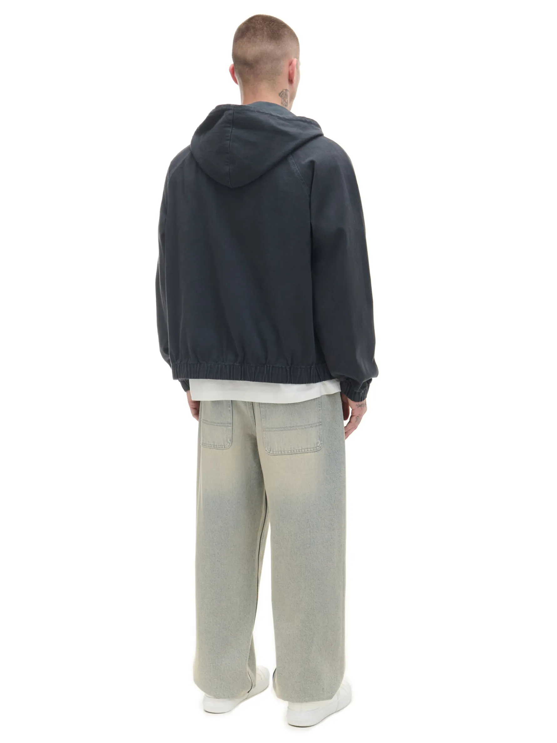 Cropp Denim*Szara jeansowa kurtka z kapturem szary