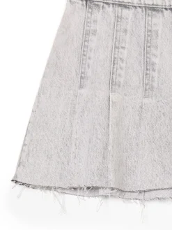 Cropp Spódnice|Sety*Szara jeansowa spódniczka z zakładkami jasnyszary
