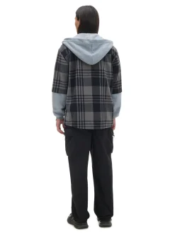 Cropp Koszule*Szara koszula z kapturem i kieszeniami szary