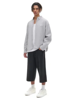 Cropp Koszule*Szara koszula z ozdobnym wykończeniem jasnyszary