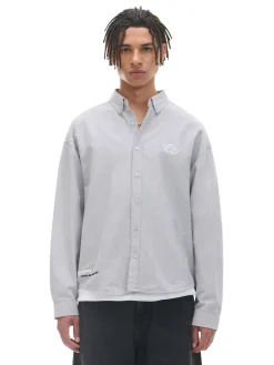 Cropp Koszule*Szara koszula z ozdobnym wykończeniem jasnyszary