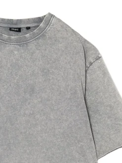 Cropp Koszulki*Szara koszulka acid wash jasnyszary