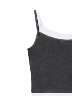 Cropp Koszulki, Topy|Sety*Szara koszulka z białymi wstawkami szary