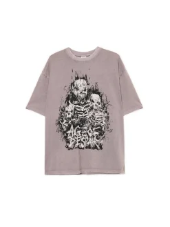 Cropp Unisex|Unisex*Szara koszulka z motywem kościotrupów UNISEX szary