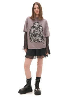 Cropp Unisex|Unisex*Szara koszulka z motywem kościotrupów UNISEX szary