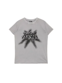 Cropp Koszulki, Topy*Szara koszulka z nadrukiem szary