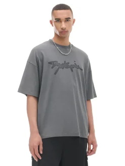 Cropp Koszulki*Szara koszulka z napisem szary