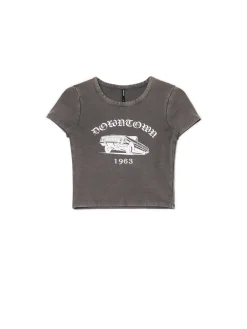 Cropp Koszulki, Topy*Szara koszulka z samochodem szary