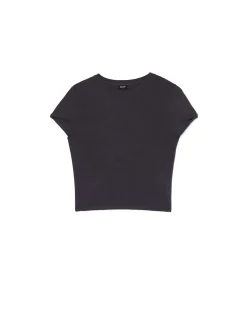 Cropp Koszulki, Topy*Szara koszulka z wiskozą szary