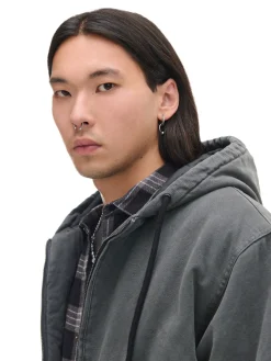 Cropp Kurtki Zimowe|Kurtki, Płaszcze*Szara kurtka bomber z kapturem szary