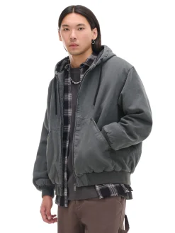 Cropp Kurtki Zimowe|Kurtki, Płaszcze*Szara kurtka bomber z kapturem szary