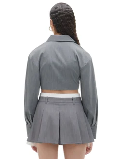 Cropp Spódnice|Sety*Szara mini z plisami jasnyszary