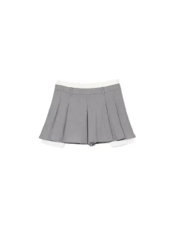 Cropp Spódnice|Sety*Szara mini z plisami jasnyszary
