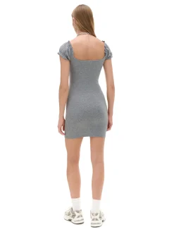 Cropp Sukienki, Kombinezony*Szara sukienka mini z krótkimi rękawkami jasnyszary