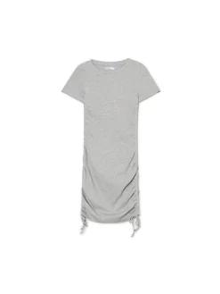Cropp Sukienki, Kombinezony*Szara sukienka z ozdobnym marszczeniem jasnyszary