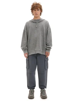 Cropp Spodnie*Szare dresowe joggery z kieszeniami szary