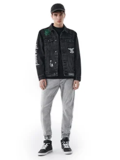 Cropp Jeansy*Szare jeansowe joggery jasnyszary