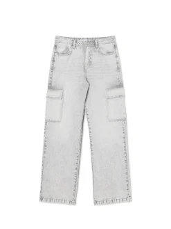Cropp Jeansy*Szare jeansy baggy jasnyszary