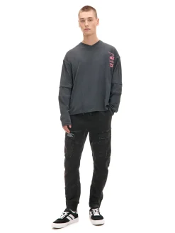 Cropp Jeansy*Szare jeansy jogger z kieszeniami cargo szary