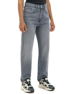 Cropp Jeansy*Szare jeansy mom z wysokim stanem szary