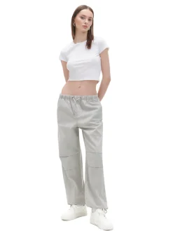 Cropp Jeansy*Szare jeansy parachute jasnyszary