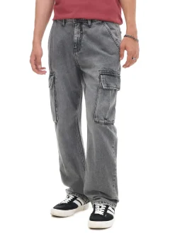 Cropp Jeansy*Szare jeansy relaxed szary