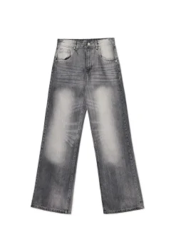 Cropp Jeansy*Szare jeansy retro wide leg jasnyszary