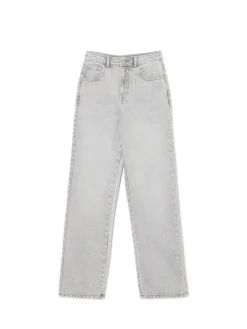 Cropp Jeansy*Szare jeansy straight z efektem sprania jasnyszary