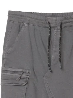 Cropp Spodnie*Szare joggery basic z kieszeniami cargo jasnyszary