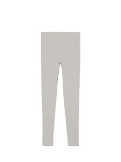 Cropp Spodnie*Szare prążkowane legginsy jasnyszary