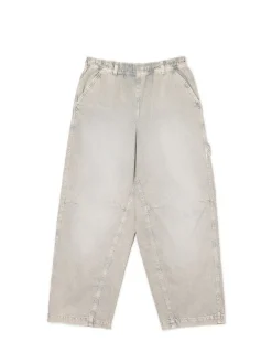 Cropp Spodnie*Szare spodnie baggy z wysokim stanem zielony