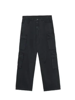 Cropp Spodnie*Szare spodnie loose z kieszeniami cargo szary