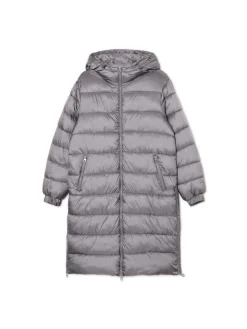 Cropp Kurtki, Płaszcze*płaszcz puffer z kapturem szary