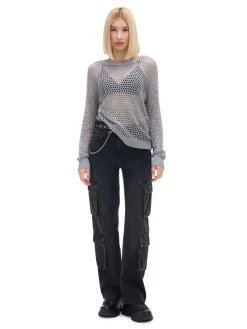 Cropp Swetry*siatkowy sweter szary