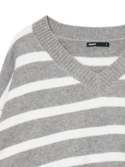 Cropp Swetry*sweter w białe paski szary