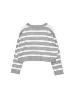 Cropp Swetry*sweter w białe paski szary