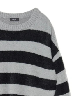 Cropp Swetry*sweter w czarne paski szary