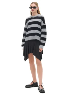 Cropp Swetry*sweter w czarne paski szary