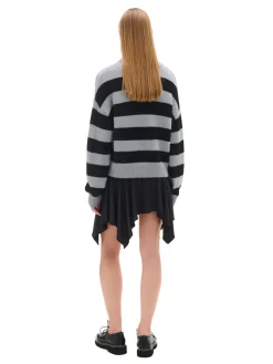 Cropp Swetry*sweter w czarne paski szary