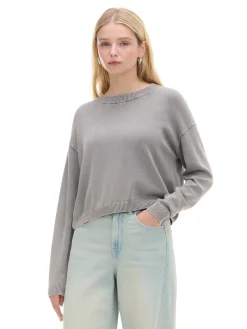Cropp Swetry*Szary sweter z efektem sprania jasnyszary