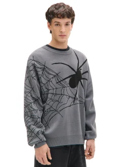 Cropp Swetry*sweter z pająkiem szary