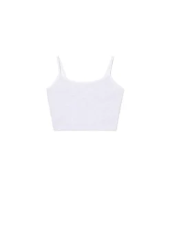 Cropp Sety*Szary top z białymi ramiączkami jasnyszary