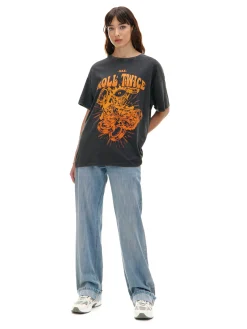 Cropp Koszulki, Topy*T-shirt z kolorowym nadrukiem szary