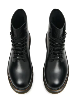 Cropp Za Kostkę*Sznurowane trzewiki z imitacji skóry czarny