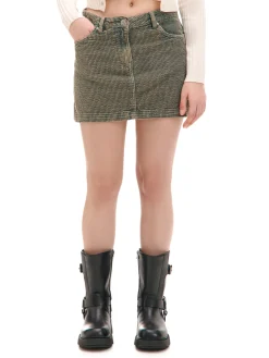 Cropp Sety*Sztruksowa spódnica mini zielony