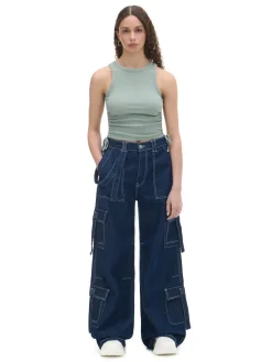 Cropp Koszulki, Topy*Top z wiązaniami zielony