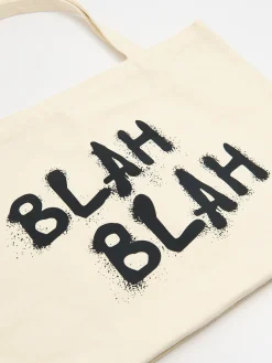 Cropp Torby, Plecaki*Torba shopper z ozdobnym napisem kremowy