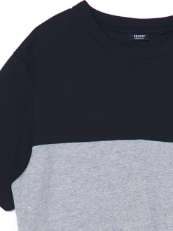 Cropp Koszulki*Trójkolorowa koszulka w pasy czarny